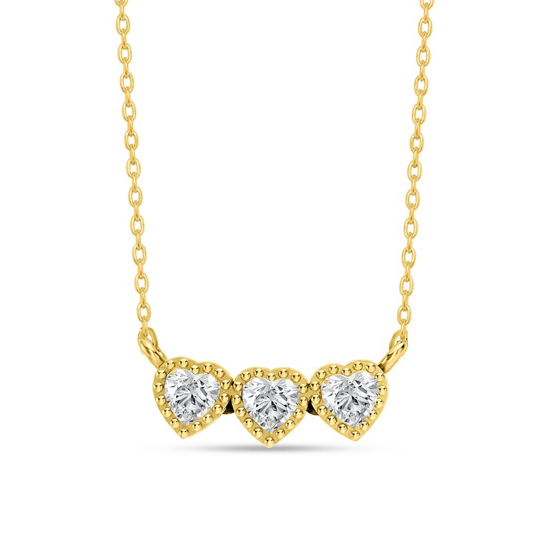 LG - 14K 0.51CT D-NECKLACE LDS HEART CERTIFIED
